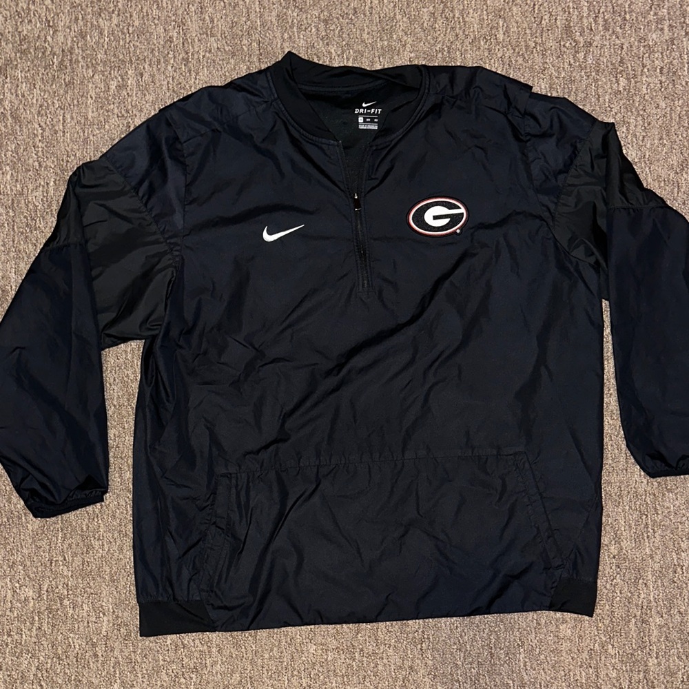 Nike Georgia Black Lightweight Windbreaker 1/4 Zip Pullover